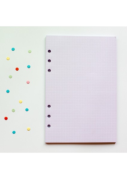 Mor Kuşak A5 2023 45 Sayfalık Kawaii A5 A6 Gevşek Yaprak Defter Dolum Spiral Bağlayıcı Dizin Kağıdı Iç Sayfalar Günlük Planlayıcı Çizgi Izgara Boş Gündem (Yurt Dışından)