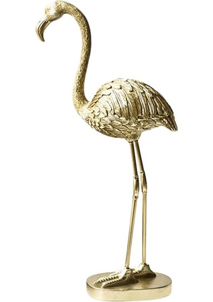 Altın Flamingo Heykelcik Heykel Süsleme Oturma Odası Süslemeleri A (Yurt Dışından)