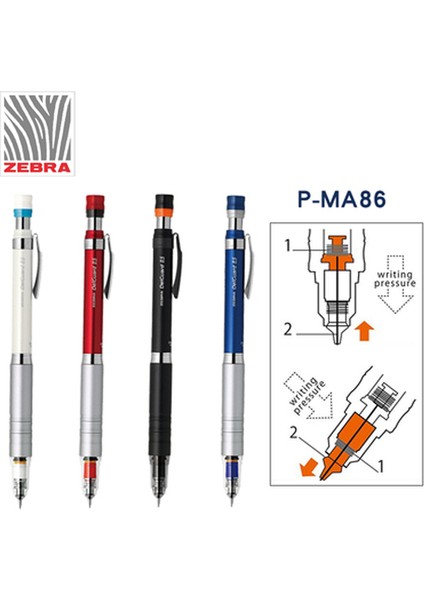 0.5mm Kırmızı Japonya Zebra Çizim Mekanik Kurşun Kalem MA86 Düşük Yerçekimi Anti-Kırılma Kurşun 0.5mm Tasvir Yazma Sanat Kırtasiye Okul Malzemeleri (Yurt Dışından)