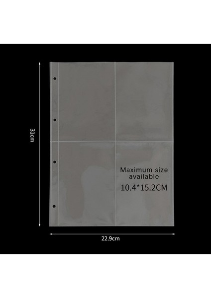 A4 Şeffaf 10 Paket Fotoğraf Albümü Dolum Sayfaları Dosya Koruyucu 4 Delik 6×4 10×15 4 Telli Dosya Fotokartları Kartpostal Kart Defter (Yurt Dışından)