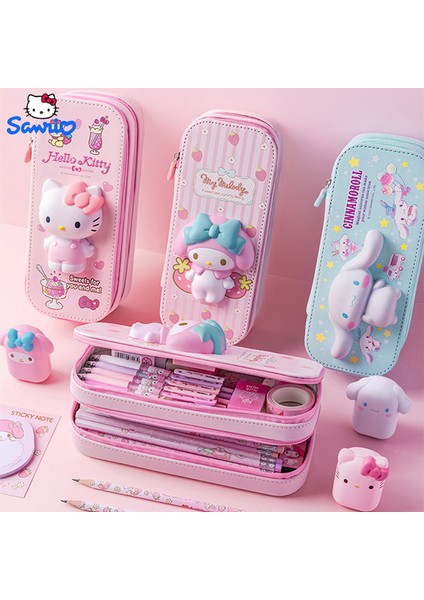 Sadece Kırtasiye Kutusu Sanrio Karikatür Sevimli Kalem Çantası Kawaii Hello Kitty Cinnamoroll Melodi Kalem Kutusu Kıpır Kıpır Oyuncaklar Sıkıştırılmış Kırtasiye Çantası Kalem Kutusu (Yurt Dışından)