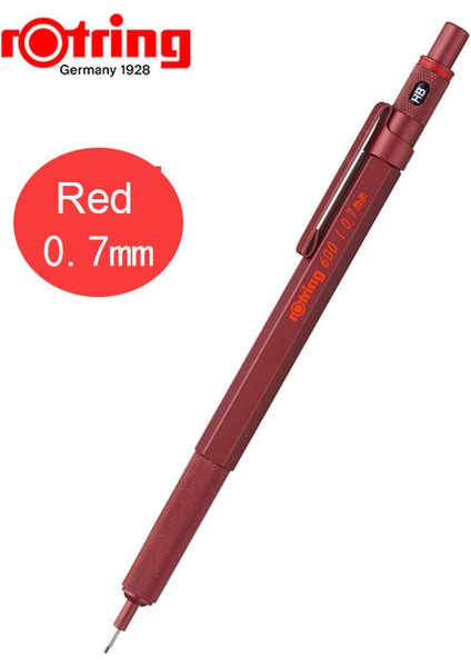 Kırmızı 0.7mm Rotring 600 Mekanik Kurşun Kalemler 0.5mm 0.7mm Profesyonel Çizim Eskiz Kalemleri Metalik Gövde Altıgen Tutucu (Yurt Dışından)
