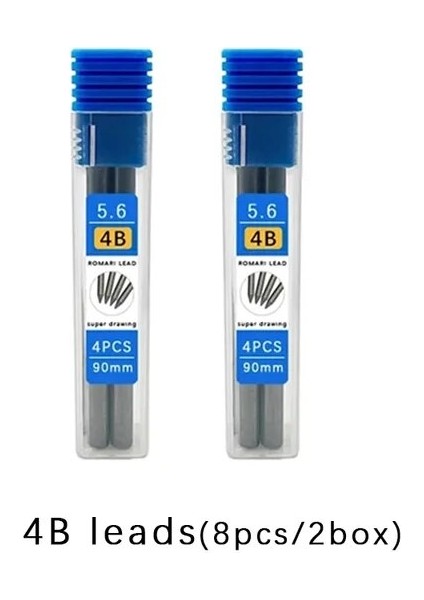 8 Adet 4b Açar 5.6mm Metal Çizim Kalemi ile 2b 4b 6b 8b Kurşun Seti Profesyonel Sanat Kroki Mekanik Kurşun Kalem Kawaii Kırtasiye (Yurt Dışından)