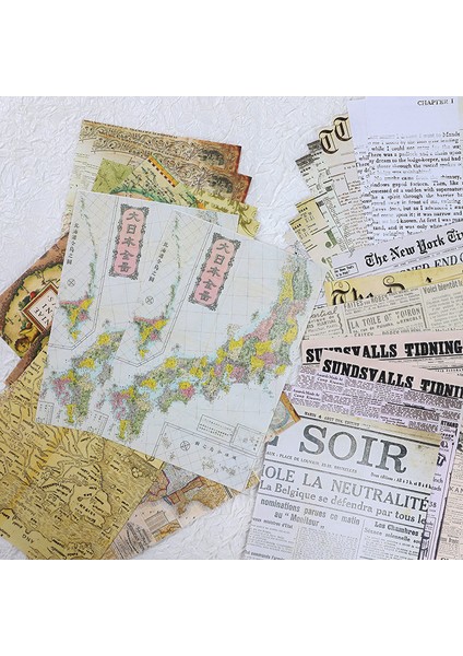 B Yoofun Önemsiz Dergisi Retro Harita Malzemesi Kağıt Dıy Scrapbooking Dergisi Kolaj Albümü Günlüğü Dekorasyon Büyük Boy Arka Plan Kağıdı (Yurt Dışından) indirimleri