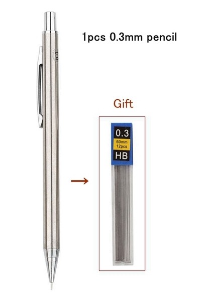 1 Adet 0.3mm Kalem Haile Tam Metal Mekanik Kurşun Kalem Seti 0.3 0.5 0.7 0.9 1.3 2.0mm Hb Otomatik Kurşun Kalem, Sanat Çizim Yazma Sketchin (Yurt Dışından)