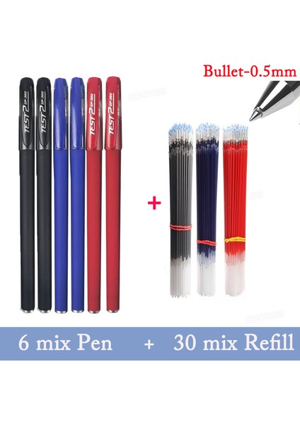 Karışık Set B-36PCS Jel Kalem Dolum Seti Okul Malzemeleri Siyah Mavi Kırmızı Mürekkep Rengi 0.5mm Geri Çekilebilir Tükenmez Kalemler Iş Öğrenci Okul Ofis (Yurt Dışından) fiyatları