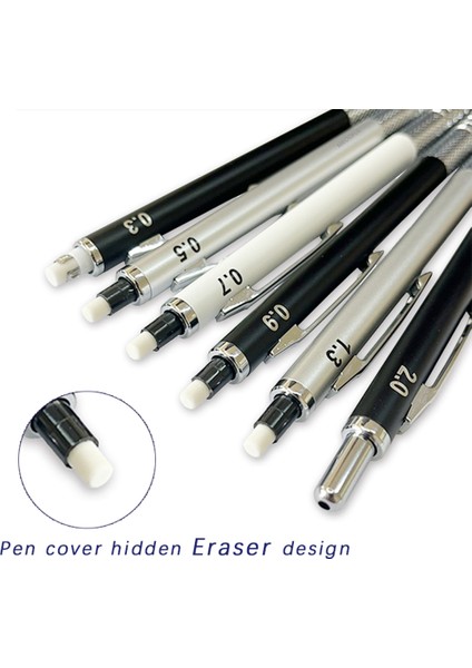 3 Adet 1.3mm Set 3 Adet Metal Mekanik Kurşun Kalem Dolum Silgi Seti 0.3 0.5 0.7 0.9 1.3 2.0mm Sanat Boyama Kalemleri Sevimli Ofis Okul Kırtasiye (Yurt Dışından)
