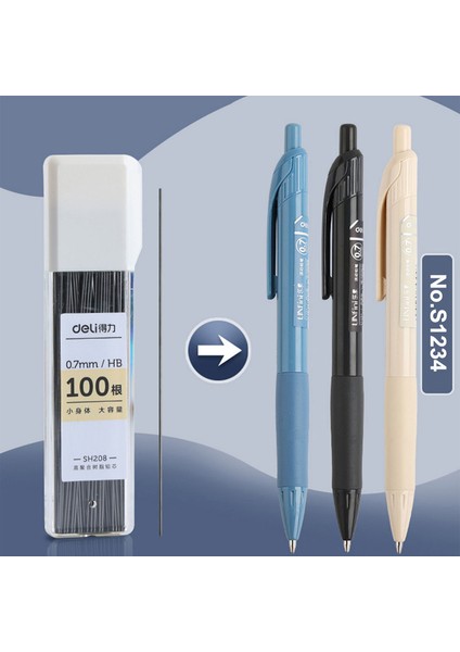 Pen-0.7mm-1pcs Deli 0.5/0.7mm Mekanik Kurşun Kalem Hb Kalem Seti Otomatik Kalem Çekirdek Dolum Sanat Çizim Eskiz Öğrencileri Okul Malzemeleri (Yurt Dışından) fırsatları