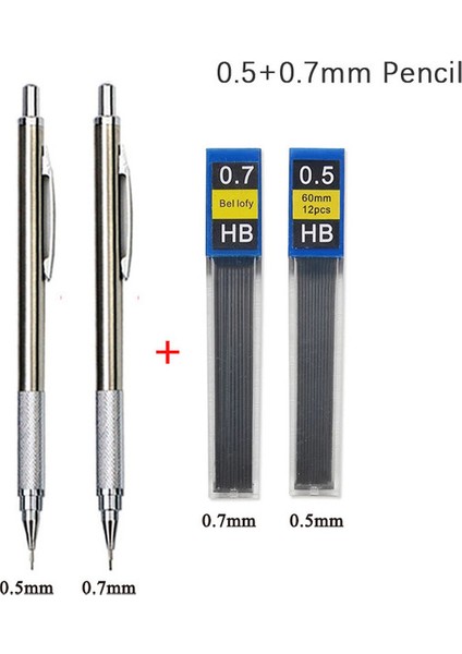 0.5mm ve 0.7mm Mekanik Kurşun Kalem Seti Metal Sanat Çizim Boyama Otomatik Kurşun Kalem Ofis Okul Malzemeleri 0.3 0.5 0.7 0.9 1.3 2.0mm (Yurt Dışından) fiyatları