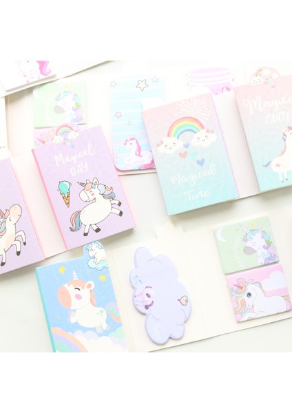Mor Domikee Sevimli Kawaii Kore Tek Boynuzlu At Serisi Yapışkan Not Defteri Kitap Karikatür Okul Çocukları Kendinden Yapışkanlı Etiket Not Defteri Hediye Kırtasiye (Yurt Dışından)