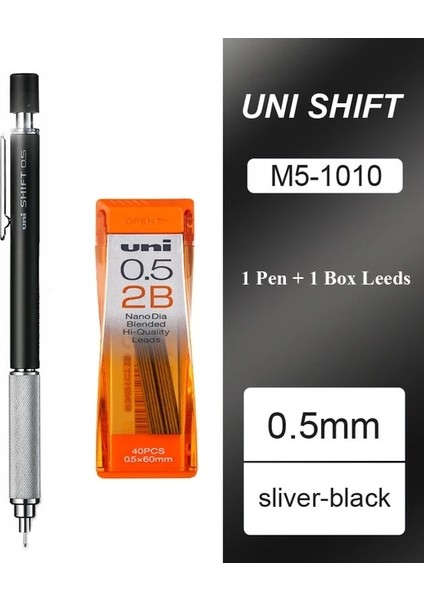 M5 Kalem 2b Leeds Uni Metal Mekanik Kurşun Kalemler Vites Borusu Kilit Çizim Otomatik Kalem M3/M5/M7/M9-1010 0.3/0.5/0.7/0.9mm Sanat Çizimi Için (Yurt Dışından) fiyatları