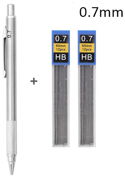 0.7mm Set B Metal Mekanik Çizim Kalem Okul Hb Sanat Kroki Yazma Kalem Talepleri Ofis Öğrenci Sabit 0.3 0.5 0.7 0.9 1.3 2.0 mm (Yurt Dışından) fiyatları