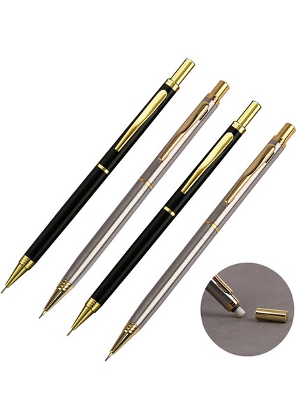Siyah 1 Adet 1 Adet Mekanik Kurşun Kalem Metal Pres 0.5mm Öğrenci Kalem Çizimi Ölçme Ofis Kırtasiye Yüksek Son Öğrenci Kalem (Yurt Dışından)