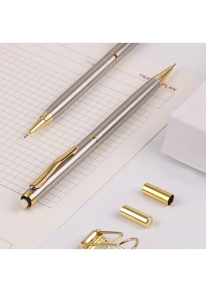 Siyah 1 Adet 1 Adet Mekanik Kurşun Kalem Metal Pres 0.5mm Öğrenci Kalem Çizimi Ölçme Ofis Kırtasiye Yüksek Son Öğrenci Kalem (Yurt Dışından)