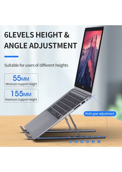 Şerit Yükseltme Mc N3 Taşınabilir Dizüstü Bilgisayar Standı Alüminyum Katlanabilir Dizüstü Bilgisayar Standı Macbook Lenovo Dell Için 10 Ila 15,6 Inç Dizüstü Bilgisayarlarla Uyumlu (Yurt Dışından) modelleri