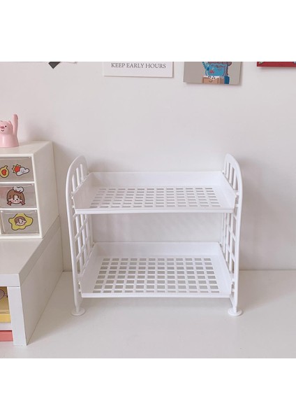 Kawaii Macaron Minimalist Masa Masaüstü Organizatör Depolama Rafı Öğrenci Yurdu Katlanır Içi Boş Raf Cilt Bakımı Depolama Rafı (Yurt Dışından)