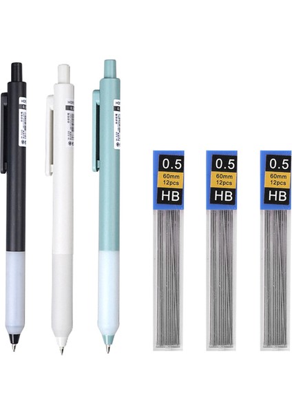 Karışık Kit 6 Adet 0.5 mm Basit Plastik Mekanik Kurşunkalemler Öğrenci Çizim Yazma Itici Kalem Basın Kalem Uçları ile Otomatik Kalemler (Yurt Dışından)