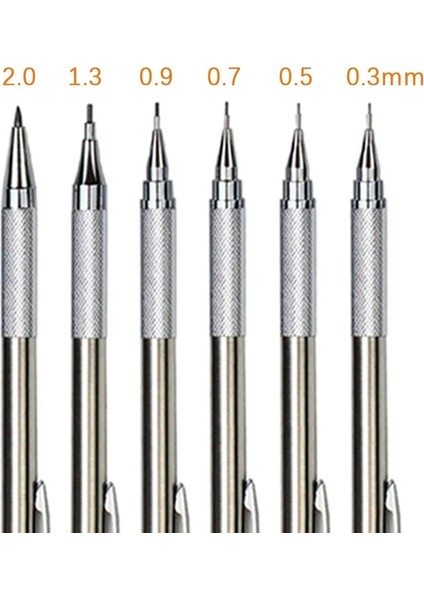 Resim Olarak Set A 5 Adet Metal Mekanik Kalem Seti 0.3/0.5/0.7/0.9/1.3/2.0mm Sanat Otomatik Kalem Çizim Tasarım Malzemeleri Ücretsiz Silgi ve Talepler (Yurt Dışından) indirimleri