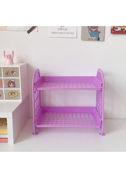 Kawaii Macaron Minimalist Masa Masaüstü Organizatör Depolama Rafı Öğrenci Yurdu Katlanır Içi Boş Raf Cilt Bakımı Depolama Rafı (Yurt Dışından) fiyatları