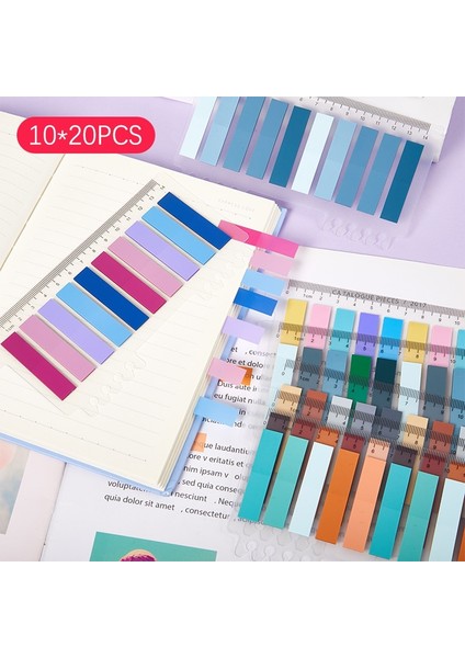 Stil 6 10*20 Adet Şeffaf Dizin Notları Kağıt Ofis Okul Malzemeleri Kırtasiye Küçük Dikdörtgen Floresan Etiket Şerit Yapışkan (Yurt Dışından)