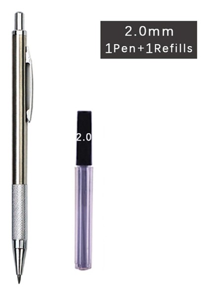 1 Adet 2.0mm Kurşun ile 0.3/0.5/0.7/0.9/1.3/2.0mm Mekanik Kurşun Kalem Ofis Okul Yazma Sanat Boyama Araçları Metal Otomatik Kalemler Yaratıcı Kırtasiye (Yurt Dışından)