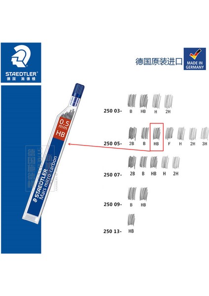 0.5hb Staedtler 250 1 Adet Staedtler 250 Mekanik Kurşun Kalem Süper Ince Anti-Çatlama 0.3/0.5/0.7/0.9/1.3 2h/h/hb/b Mars Mikro Karbon Polimer Dolum (Yurt Dışından)