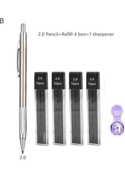 2.0mm 6 Adet Set B Haile Kawaii Metal Mekanik Kalem Seti 0.3 0.5 0.7 0.9 1.3 2.0mm Hb Otomatik Kalemler Okul Ofis Yazma Kırtasiye Tedarik (Yurt Dışından) fiyatları