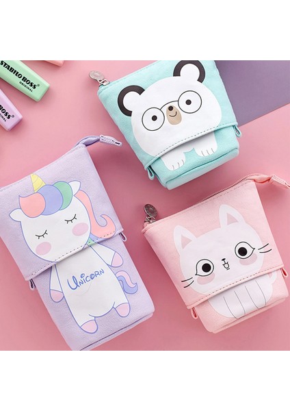 Mango Kawaii Kalem Kutuları Geri Çekilebilir Kalemlik Sevimli Karikatür Hayvanlar Çanta Kız Erkek Hediye Çantası Okul Malzemeleri Kırtasiye (Yurt Dışından)