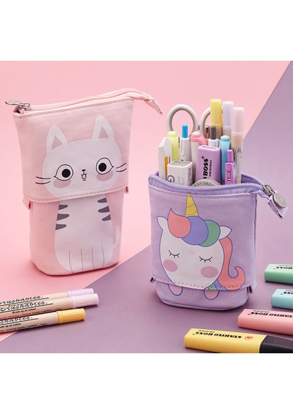 Mango Kawaii Kalem Kutuları Geri Çekilebilir Kalemlik Sevimli Karikatür Hayvanlar Çanta Kız Erkek Hediye Çantası Okul Malzemeleri Kırtasiye (Yurt Dışından) indirimleri