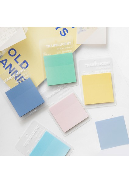 Skyblue 50 Sayfa Kendinden Yapışkanlı Şeffaf Su Geçirmez Pastel Renk Bloknot Hatırlatmalar Dekorasyon Okul Kırtasiye (Yurt Dışından)