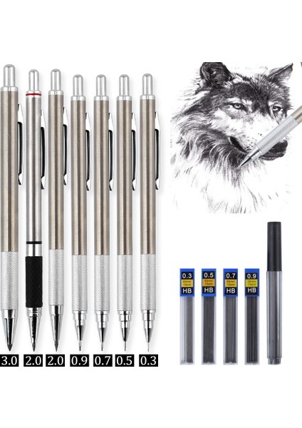 0.5mm 0.3/0.5/0.7/0.9/1.3/2.0/3.0mm Mekanik Kurşun Kalem Ofis Okul Yazma Boyama Araçları Metal Otomatik Kalemler Yaratıcı Kırtasiye (Yurt Dışından) modelleri