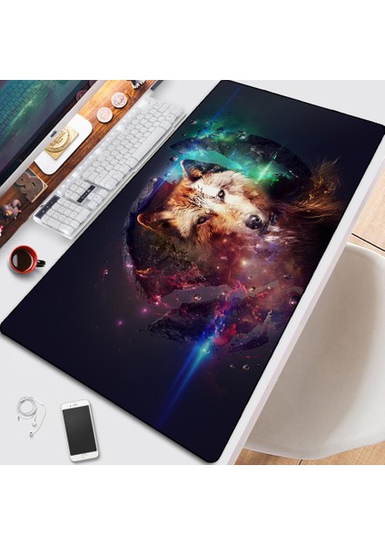 A20 800X300X3MM Art Fantasy Wolf Özelleştirilmiş Hd Baskı Oyun Mousepad Bilgisayar Kilit Kenarı Doğal Kauçuk E-Spor Masa Pedi Büyük Mouse Pad (Yurt Dışından) indirimleri