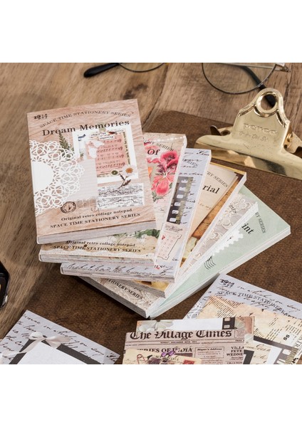 D Journamm 60 Adet/paket Vintage Malzemeler Mesaj Not Kağıdı Okul Kolaj Kırtasiye Dıy Fotoğraf Albümü Dıy Scrapbooking Notları Kağıt (Yurt Dışından)