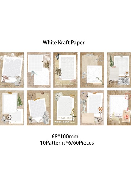 D Journamm 60 Adet/paket Vintage Malzemeler Mesaj Not Kağıdı Okul Kolaj Kırtasiye Dıy Fotoğraf Albümü Dıy Scrapbooking Notları Kağıt (Yurt Dışından) fiyatları