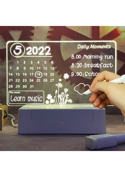 Stil 2 LED Mesaj Panosu USB Gece Lambası Not Panosu Kalem Çizim Tahtasında Not Defteri Tatil Işık Çocuk Kız Arkadaşı Hediye Gece Lambası (Yurt Dışından)