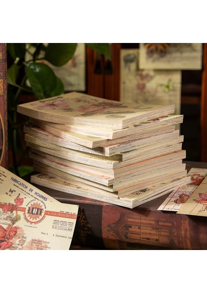 E Shanbu 50 Adet Elfler Vintage Bloknot Hafif Kağıt Deoc Scrapbooking Malzeme Kağıt Retro Günlük Günlüğü Arka Plan Kırtasiye (Yurt Dışından)