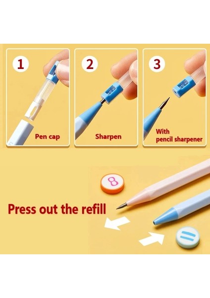 3 Kalem Deli Mekanik Kurşun Kalem 2.0mm Hb 2b Kawaii Kalemler Yazmak Için Çocuk Kız Hediye Okul Malzemeleri Kore Kırtasiye (Yurt Dışından) indirimleri
