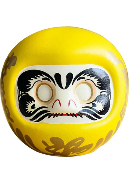 Japon Daruma Şanslı Heykelcik Seramik Heykeli Üstü Heykel Feng Shuiı Süslemeı Ev Dekor Kitaplıküstü Için - Sarı (Yurt Dışından)