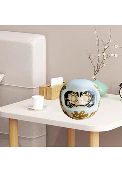 Japon Daruma Doll Şanslı Heykelcik Seramik Heykeli Üstü Heykel Kitaplıküstü Için Feng Shui Süs Ev Dekorasyonu (Yurt Dışından) modelleri