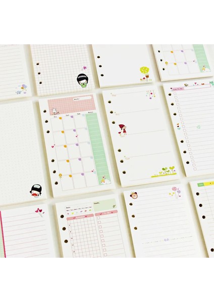 A5 A6 Evrensel A5 45 Sayfa Kawaii A5 A6 Gevşek Yaprak Defter Kağıdı Dolum Spiral Bağlayıcı Dizin Iç Sayfalar Aylık Haftalık Günlük Planlayıcı Gündem (Yurt Dışından) fiyatları