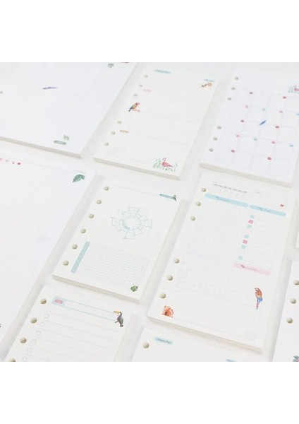 D Yeşil A5 45 Sayfa Kawaii A5 A6 A7 Gevşek Yaprak Defter Kağıdı Dolum Spiral Ciltleyici Dizin Iç Sayfalar Aylık Haftalık Günlük Planlayıcı Gündem (Yurt Dışından) fiyatları