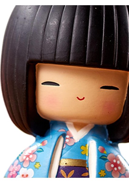 Reçine Kokeshi Doll Merkez Parçası Için Yenilikçi Figür Koleksiyonluk Mavi (Yurt Dışından) fırsatları