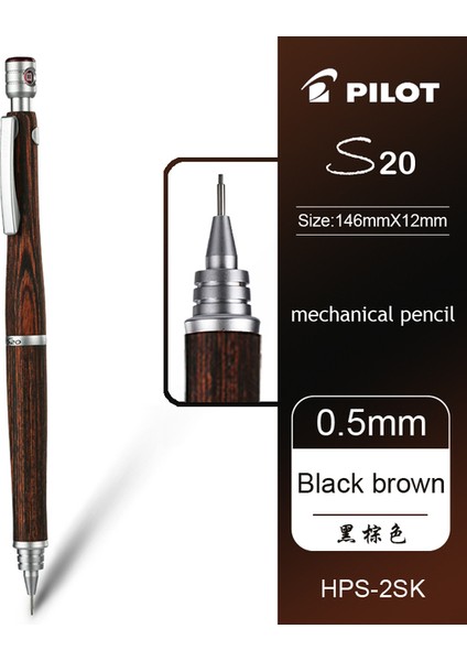 0.5mm Siyah Kahverengi Japonya Pılot Mekanik Kurşun Kalem S20 0.3/0.5mm Hippo Ahşap Kutup Düşük Ağırlık Merkezi Profesyonel Çizim Aktivite Kalemi Giftift (Yurt Dışından) fiyatları