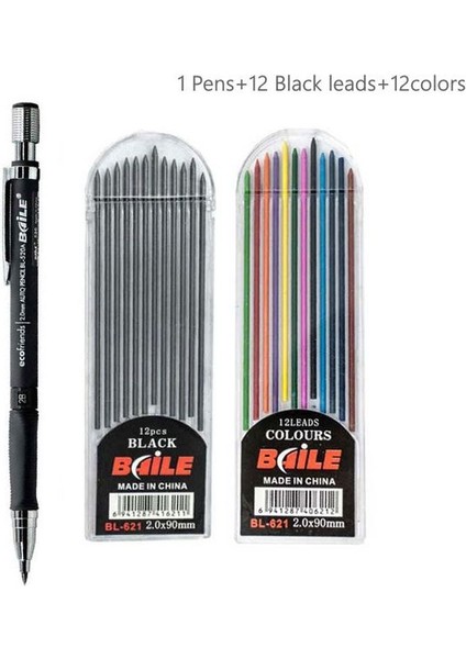 Mix Renk Seti B 2.0 mm Mekanik Kurşun Kalem Seti 2b Otomatik Öğrenci Kalemleri Gri/renkli Kalemler Okul Kalemleri Malzemeleri Ofis Kawaii Kırtasiye (Yurt Dışından) fiyatları