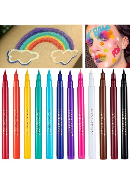 02-Big Damga 12 Renk Eyeliner Sıvı Kalem Su Geçirmez Kolay Giyilebilir Makyaj Mat Göz Kalemi Mavi Kırmızı Yeşil Beyaz Altın Kahverengi Eyeliner (Yurt Dışından) modelleri