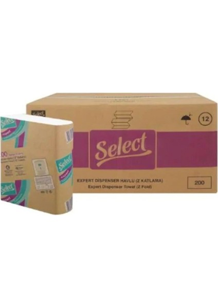 Select Expert Z Katlama Havlu 12X200=2400 Adet Selüloz