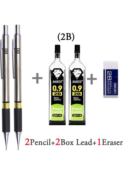 2pen 0.9 2b Kurşun 0.5 0.7 0.9 1.3 2.0 Mmmetal Mekanik Kurşun Kalem Seti Sanat Kalemleri Hb 2b 2h Kurşun Çizim Yazma, Eskiz Için Mekanik Kurşun Kalemler (Yurt Dışından) fiyatları