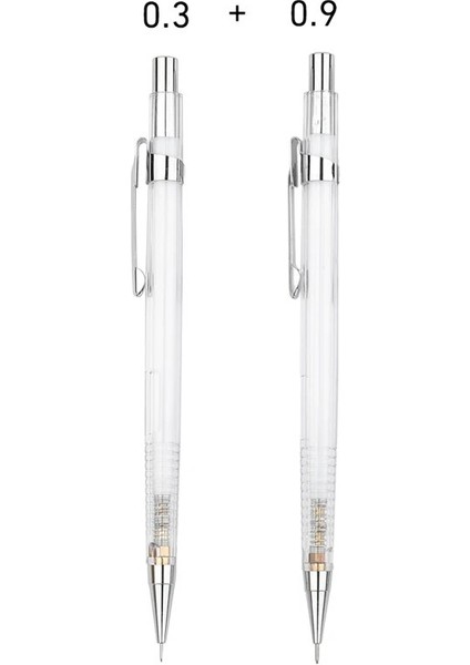 0.3mm Kalem Seti B Şeffaf Mekanik Kurşun Kalem Seti 0.3, 0.5, 0.7 0.9mm Eskiz Sanat Çizim Boyama Otomatik Kalemler Için Hb Kurşun Yedekler ile (Yurt Dışından)