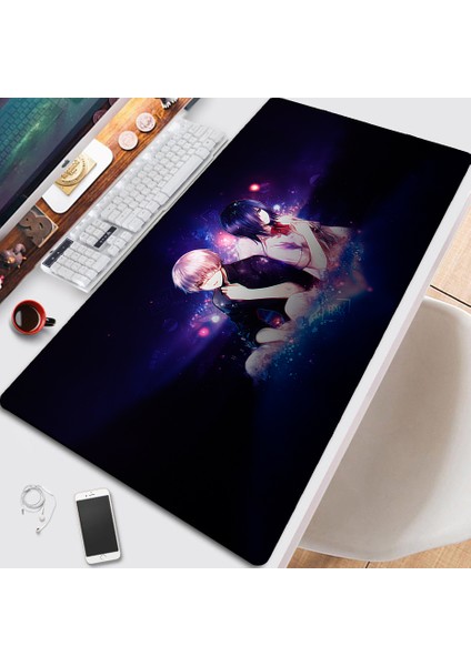A11 180X220X2MM Anime Tokyo Ghoul Özelleştirilmiş Hd Baskı Oyun Mousepad Bilgisayar Kilit Kenar Doğal Kauçuk E-Spor Masa Pedi Büyük Mouse Pad (Yurt Dışından)