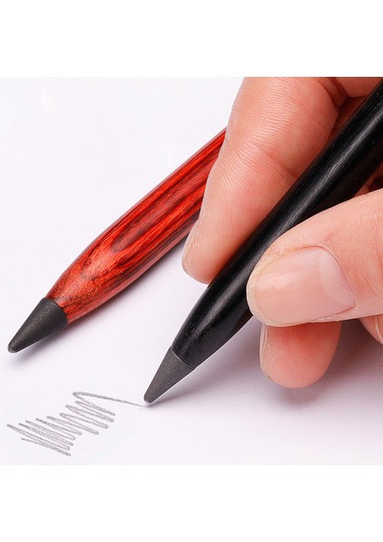 BG3849 1 Adet Ahşap Ücretsiz Bileme Kalem Bitiremez Yazma Kalem Öğrenci Alaşım Kalem Kafası Kırılması Kolay Değil Yaratıcı Hediye Kalem (Yurt Dışından)